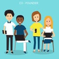 People in Generation Z with co founder business start up team .