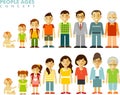 People generations at different ages in flat style