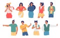 People gesturing to show disagreement, vector flat isolated illustration