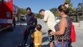 People get to explore trucks and interact with firefighters