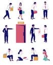 People getting fired from work, vector flat isolated illustration Royalty Free Stock Photo