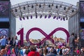 People by Giro d`Italia stage in Alghero seafront