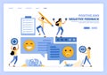 People give positive negative feedback with emoticons in comments. Review and check user satisfaction rating. Can be use for Royalty Free Stock Photo