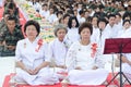 People Gives food offerings to a