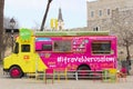 Tourist information colorful bus, Jerusalem, Israel