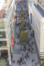 People go shopping at the pedestrian shopping Mile the Zeil in Frankfurt, Germany Royalty Free Stock Photo