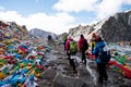 People go to Dolma La pass Himalayas mountain Kailas yatra