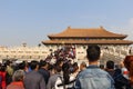 People go to the forbidden city in China.Stairs.3