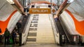 People going down on piano stairs in the Mexico City subway