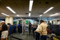 People going through Orlando International Airport MCO TSA security on a busy day Royalty Free Stock Photo