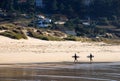 Surf time on the beach Royalty Free Stock Photo