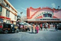 People going to a famous movie theater Raj Mandir