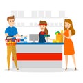 People standing at the cashier Royalty Free Stock Photo