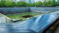 People at Ground Zero Memorial Manhattan for September 11 Terrorist Attack with