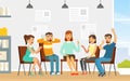 People at Group Appointment with Psychologist Vector Illustration Royalty Free Stock Photo