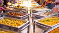 People group catering buffet food indoor in luxury restaurant Royalty Free Stock Photo