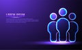 People group community Low poly wireframe vector illustration