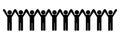 People Group Holding Hands Chain Stick Figure. EPS Vector Royalty Free Stock Photo