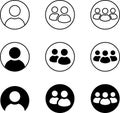 People group icon set team worker user. Employee people group icon team staff. User profile symbol. Group of people group of users Royalty Free Stock Photo