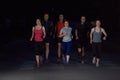 People group jogging at night Royalty Free Stock Photo