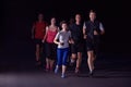 People group jogging at night Royalty Free Stock Photo