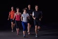 People group jogging at night Royalty Free Stock Photo