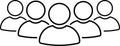People group line icon set. Team of worker. User profile symbol. People or group of users collection. Persons symbol. Mans or male