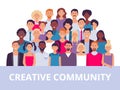 People group. Multiethnic community portrait, diverse adult people and office workers team vector illustration Royalty Free Stock Photo