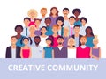 People group. Multiethnic community portrait, diverse adult people and office workers team vector illustration
