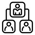 People group online meeting icon, outline style