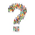 People group question shape crowd. People question silhouette person Royalty Free Stock Photo