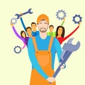 People Group Service Technical Support Team Hold Royalty Free Stock Photo