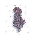 People group shape map Albania Royalty Free Stock Photo