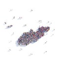 People group shape map Alderney Royalty Free Stock Photo