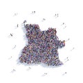 People group shape map Angola Royalty Free Stock Photo