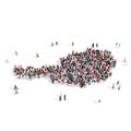 People group shape map Austria Royalty Free Stock Photo