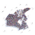 People group shape map Canada Royalty Free Stock Photo