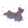 People group shape map China Royalty Free Stock Photo