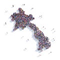 People group shape map Laos Royalty Free Stock Photo