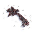 People group shape map Laos Royalty Free Stock Photo