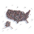 People group shape map United States Royalty Free Stock Photo