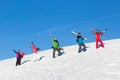 People Group With Snowboard And Ski Resort Snow Winter Mountain Cheerful Friends Royalty Free Stock Photo