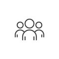 People, group, team line icon, outline sign