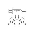 People group vaccination line icon