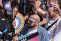 People On The GSA FIGHTERS FOR CHANGE Boat At The Gaypride Canal Parade With Boats At Amsterdam The Netherlands 6-8-2022