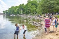 People on the Gulf of Finland