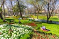 People in the Gulhane Park in springtime.