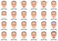 Businessman Various Facial Expressions Set.