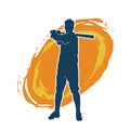 Silhouette of a male baseball batter player in action pose. Royalty Free Stock Photo