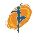 Silhouette of a female ballet dancer in action pose. Royalty Free Stock Photo